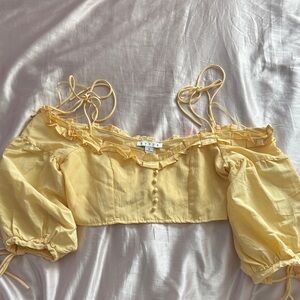 HYFVE Light Yellow Ruffled Blouse